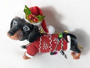 Dachshund en suéter adorno de Navidad - Imagen 1 de 4