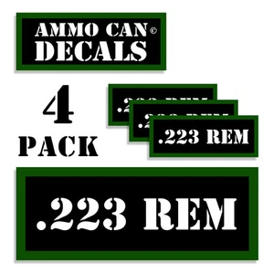 223 REM Ammo Can 4x Labels Ammunition Case 3"x1.15" stickers decals 4 pack - Picture 1 of 1
