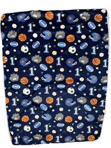 Circo Dark Plush Sports Basketball Football Soccer Baby Blanket 30x40 - Picture 1 of 4