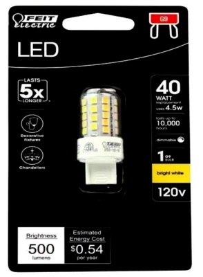 FEIT 40-Watt Equivalent Bright White (3000K) T4 G9 Bi-Pin Base LED Light Bulb - Image 1 of 2