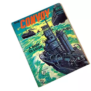 Libro para colorear artesanal 1965 vintage convoy programa de televisión NBC Segunda Guerra Mundial drama naval - Imagen 1 de 16