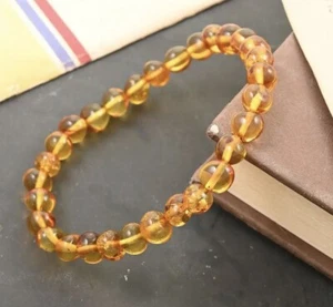 Amber Bracelet Stretchy Amber Resin Bracelet Reiki Chakra Healing AAA Grade. - Picture 1 of 1