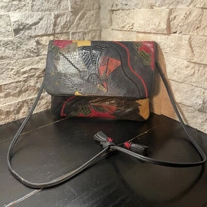 Sac à main bandoulière pochette pliable cuir exotique mixte Carlo Fiori - Photo 1/12