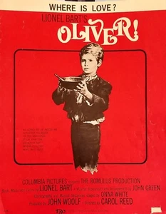 1960 "WHERE IS LOVE" from Lionel Bart's OLIVER music sheet - Picture 1 of 5