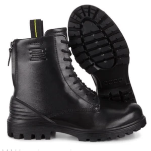 NEW Ecco TredTray Leather High Cut Combat Boots size EU39 US8-8.5 - Picture 1 of 16