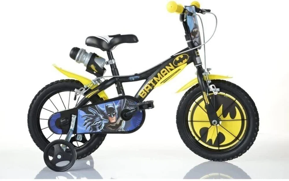 Dino Batman 16 Zoll Kinderfahrrad - Schwarz/Gelb