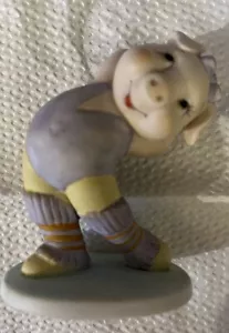 VTG George Good Anthropomorphic Pig Workout Aerobics Figurine Collectible Purple - Picture 1 of 4