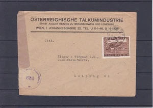 Portorichtiger Zensurierter Brief gelaufen 18.9.1947 von Wien nach Leipzig - Bild 1 von 2