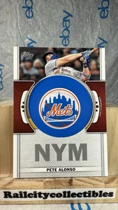 PETE ALONSO 2023 TOPPS SERIE 1 GEDENKMÜNZE TEAM LOGO PATCH RELIKT #TLP-PA METS - Bild 1 von 4