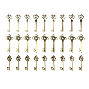 30X Antique Vintage Old Look Bronze Skeleton Keys Necklace Bracelet Diy Decor H - Picture 1 of 8