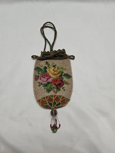 Bolso Cartera Antiguo Victoriano Micro Cuentas Floral Retícula  - Imagen 1 de 11