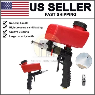 SUPER-HOMEMARKET Portable Handheld Air Compressor Speed Sand Gun Blaster Sand Blasting 1/4 in