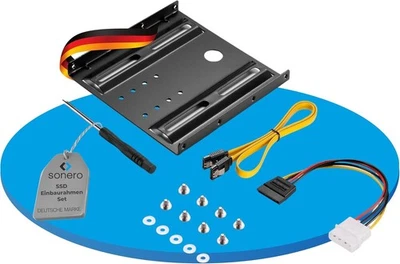 SONERO HDD / SSD Einbaurahmen 3,5" für 2,5" Festplatten PC Computer Halterung Adapter