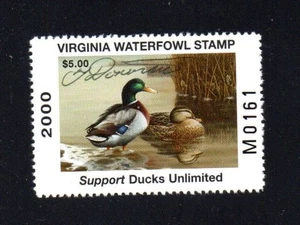 VIRGINIA   VA13   WATERFOWL DUCK STAMP   2000   MNH   SERIES (M)   ARTIST SIGNED - Picture 1 of 1