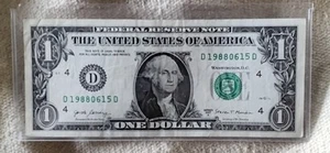 1 Dollar Bill 2017A Fancy Serial Number D19880615D Birthday Note Jun 15, 1988 - Picture 1 of 2