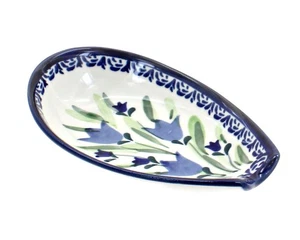 Blue Rose Polish Pottery Blue Tulip Small Spoon Rest - Picture 1 of 1