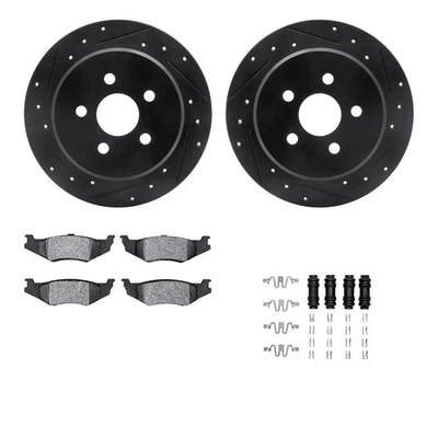 For Chrysler PT Cruiser 03-10 Drilled & Slotted Rear Brake Kit w Optimum Pads Foto 1 de 3