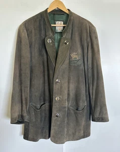 MEINDL Giacca Vintage Pelle Scamosciata DE 54 US 44 L Trachten Germania Oktoberfest - Foto 1 di 11