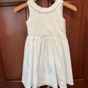 Flowergirl, Confirmation Ruffle Neck White Sleeveless Girls SZ 7 Dress - Picture 1 of 4