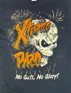 VINTAGE PYRO SKULL T-SHIRT PUNK SKATER EMO GOTH HALLOWEEN Y2K ROCKSTAR NEUHEIT - Bild 1 von 9