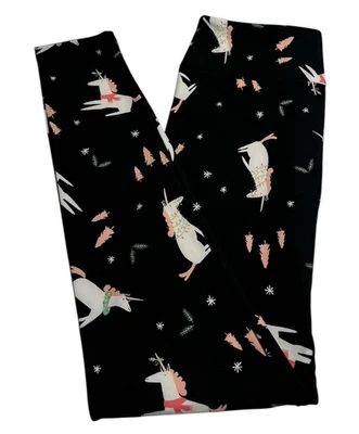 Leggings LuLaRoe OS Talla Única Navidad Vacaciones UNICORNIO Árbol Divertido Luces Estrellas Foto 1 de 4
