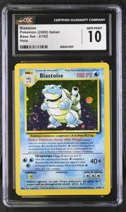 CGC 10 GEM MINT Blastoise 2000 Base Set 2/102 Holo ITALIAN Pokemon Card - Picture 1 of 2