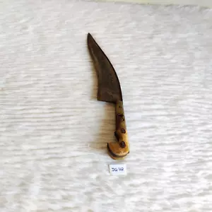 19c Vintage Primitive Handmade Brass Wooden Iron Dagger Blade Collectible DG78 - Picture 1 of 11
