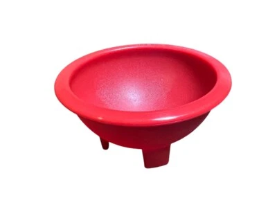 American Maid Salsa Bowl Red 10 oz Hard Plastic Footed Made in USA New - Image 1 of 2