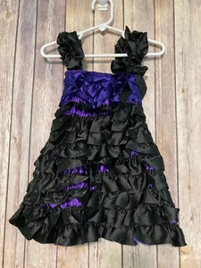 Mädchen Prinzessin inspiriert Malefiz Satin Rüschen Kleid Kostüm 2XL XXL 4/5  - Bild 1 von 2