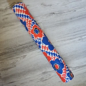 Vintage Wall Paper Flower Power Red Blue Houndstooth 60s 70s Wallpaper Roll - Picture 1 of 10