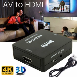 AV RCA to HDMI Converter Composite CVBS Video Adapter 1080p HD for Wii SNES TV - Picture 1 of 9