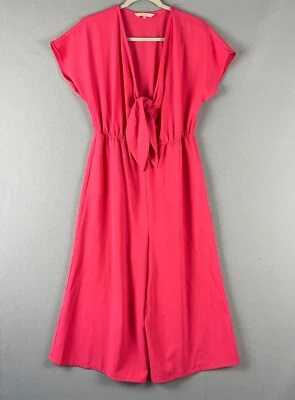 Mono Anthropologie Hutch para mujer rosa mediano pierna ancha cortado delantero Foto 1 de 4