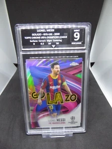 2020-21 Topps Chrome UCL Lionel Messi Golazo #GOL-LM FC Barcelona -GETGRADED 9 - Bild 1 von 3
