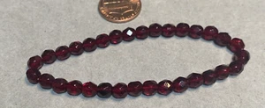 CZECH GLASS BEADS Garnet 4x5mm fire polished 50pc Vintage - Picture 1 of 2