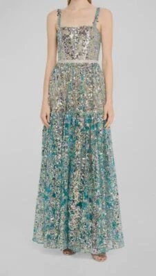 Vestido para mujer Bronx & Banco verde sin mangas lentejuelas cuello cuadrado talla XL Foto 1 de 4