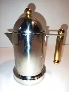 VEV Inox Vigano Creamer 18/10 Made In Italy Gold & Stainless Steel - Picture 1 of 7