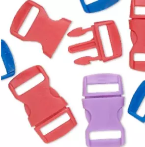 12 Plastic Buckles 30x16mm Red Purple Blue Pink (for Parachute cord bracelets - Picture 1 of 2
