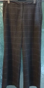 White Stuff Ladies Grey/Lilac Check Wool Blend Trousers Size 18R VGC - Picture 1 of 8