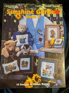 SUNSHINE GARDEN BOOK 2 Leisure Arts 2962 Teddy Bear Rabbit Cat Flowers Angel - Picture 1 of 2