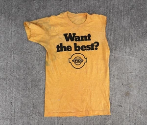 Enco vintage años 80 "¿Quieres lo mejor?" Camiseta Gasolinera Distressed Thrashed - Imagen 1 de 6