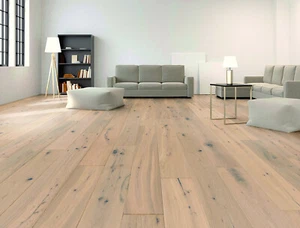 PARKETT PUDERBACH LANDHAUSDIELE ART. 109 EICHE WEISS GEÖLT GEBÜRSTET CLICK 4V - Bild 1 von 9