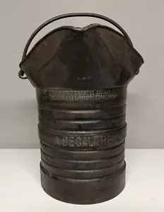 Antico secchio misuratore decalcomania francese espositore metallo pesante fioriera - Foto 1 di 16