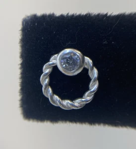 Sterling Silver Twisted Rope Stud Earring with CZ Womens Teens Celtic Dainty 925 - Picture 1 of 5