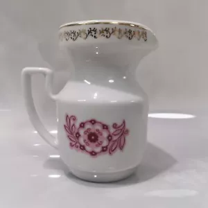 Vintage Porcelain Riga RPR Creamer Gold Pink Handpainted - Picture 1 of 5