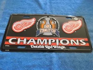 NHL STANLEY CUP CHAMPIONS 1997 DETROIT RED WINGS CAR METAL LICENSE PLATE RARE NE - Picture 1 of 3