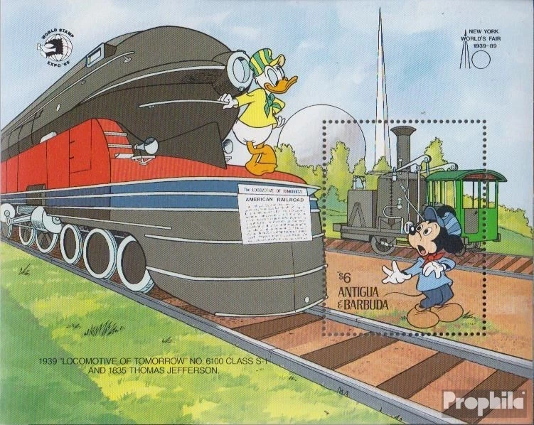 antigua and Barbuda block167 mint/MNH 1989 LocoTopical + Walt-Disney-Figures - Изображение 1 из 1