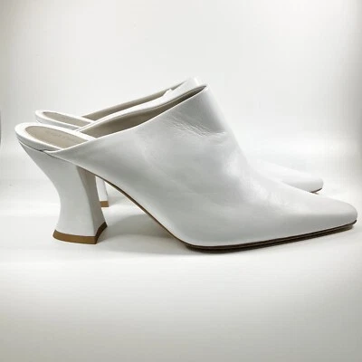 Nuevo Mules Bottega Veneta Cuero Blanco Almendra 75mm Talla 39.5EU/9.5US PRECIO DE VENTA SUGERIDO POR EL FABRICANTE: $890 Foto 1 de 4