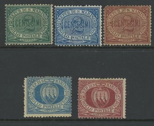 SAN MARINO, MENTA, #1-3,5-7,10, NG/LH/HR, 5 MOSTRADO, CENTRADO TÍPICO - Imagen 1 de 1