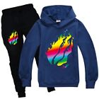 Prestonplayz Rainbow Casual Outfits Kids Hoodie Jumper Tops Pants Tracksuit Sets