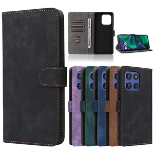 For Motorola MOTO Edge 60 Stylus , Retro RFID Leather Wallet Card Case Cover - Picture 1 of 21